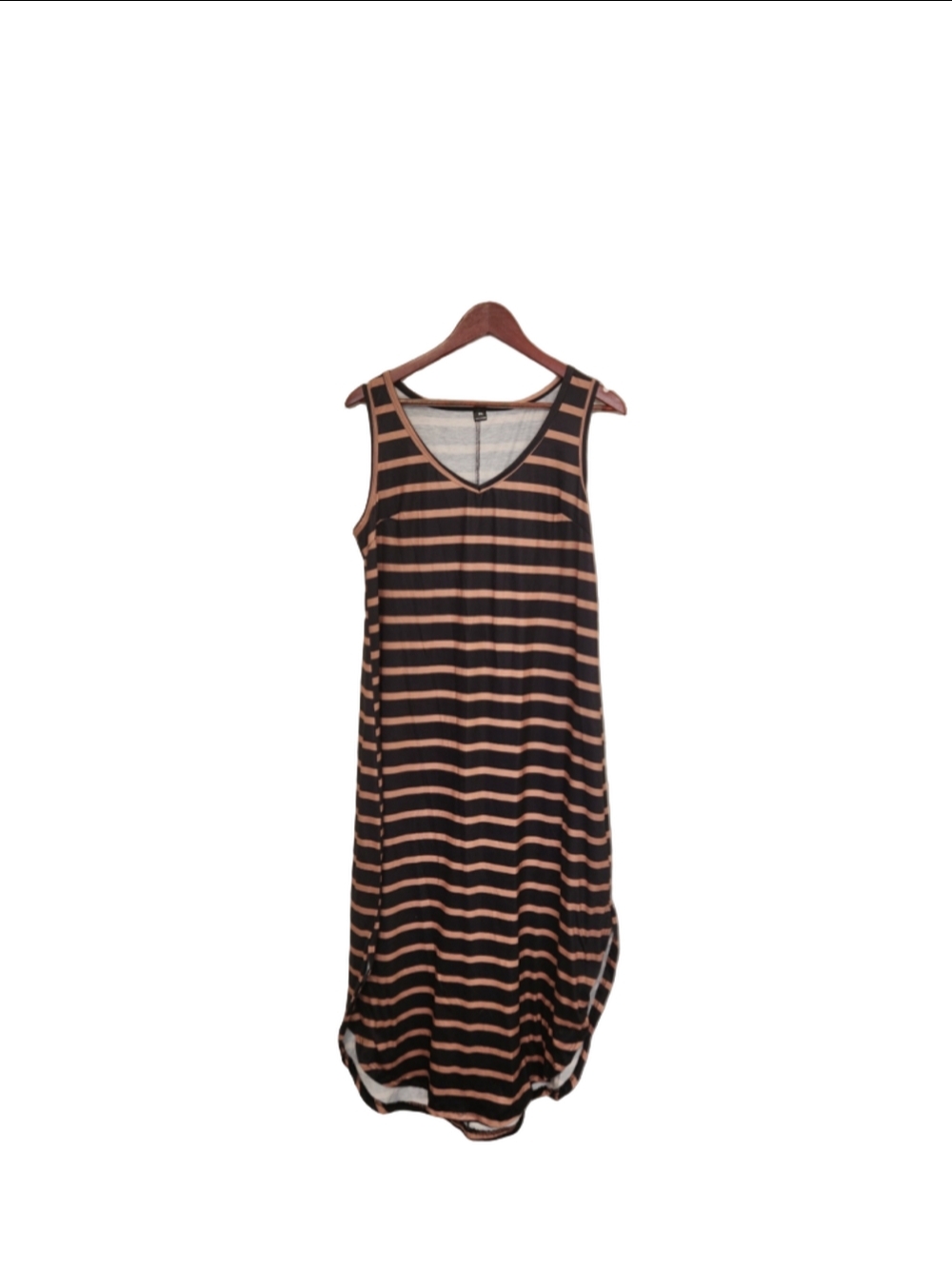 Shein Striped Maxi Dress Size 0X Black and Beige